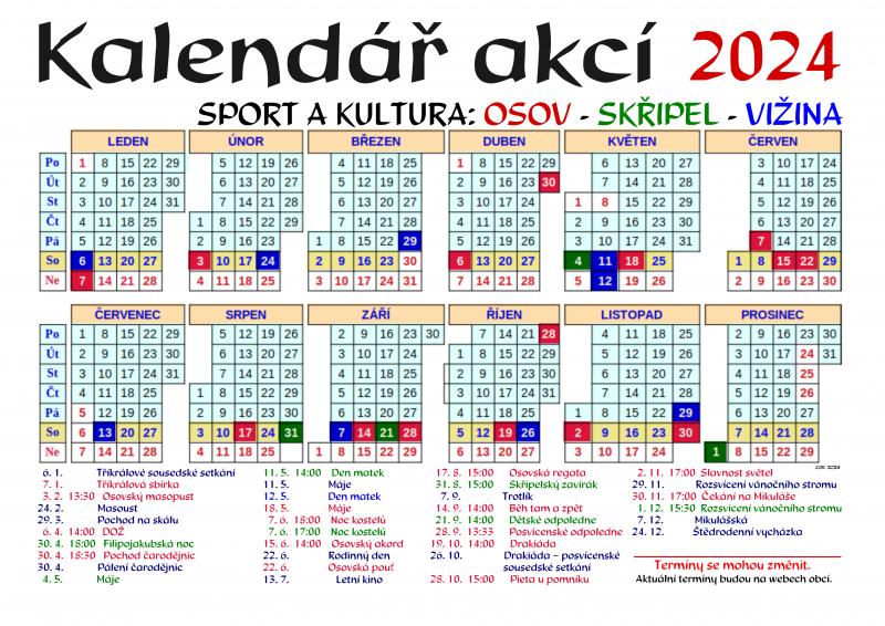 Kalendář akcí 2024