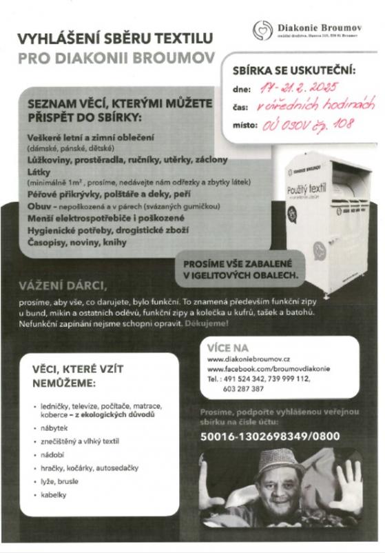 Sbírka pro Diakonii Broumov